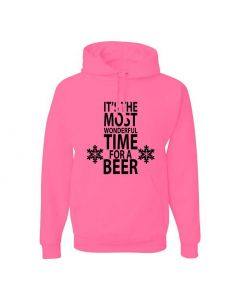 Its The Most Wonderful Time For A Beer Graphic Clothing - Hoody - Pink