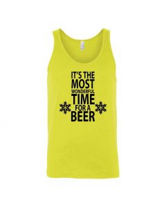 Its The Most Wonderful Time For A Beer Graphic Clothing - Men's Tank Top - Yellow
