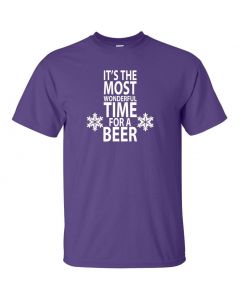Its The Most Wonderful Time For A Beer Graphic Clothing - T-Shirt - Purple