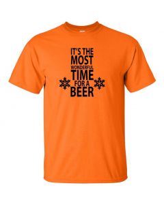 Its The Most Wonderful Time For A Beer Graphic Clothing - T-Shirt - Orange