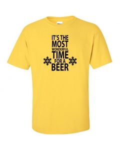 Its The Most Wonderful Time For A Beer Graphic Clothing - T-Shirt - Yellow