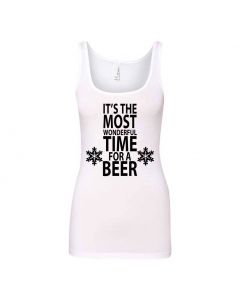 Its The Most Wonderful Time For A Beer Graphic Clothing - Women's Tank Top - White