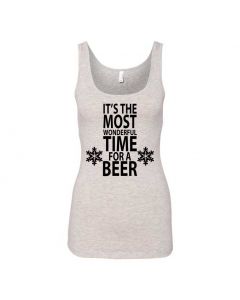 Its The Most Wonderful Time For A Beer Graphic Clothing - Women's Tank Top - Gray