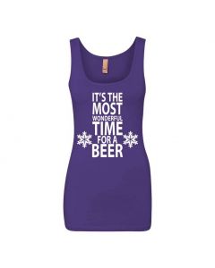 Its The Most Wonderful Time For A Beer Graphic Clothing - Women's Tank Top - Purple