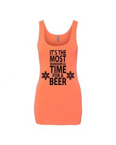 Its The Most Wonderful Time For A Beer Graphic Clothing - Women's Tank Top - Orange