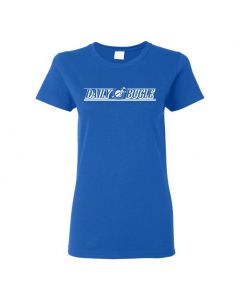 Daily Bugle - Spiderman Womens T-Shirts-Blue-Womens Large