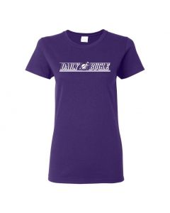 Daily Bugle - Spiderman Womens T-Shirts-Purple-Womens Large