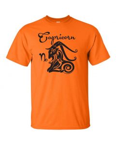 Capricorn Horoscope Graphic Clothing - T-Shirt - Orange
