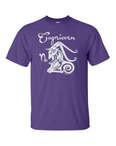 Capricorn Horoscope Graphic Clothing - T-Shirt - Purple 
