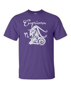 Capricorn Horoscope Youth T-Shirt-Purple-Youth Large