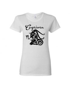 Capricorn Horoscope Womens T-Shirts-White-Womens Large