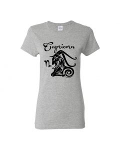 Capricorn Horoscope Womens T-Shirts-Gray-Womens Large