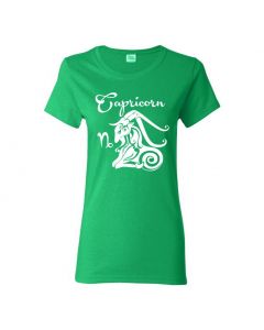 Capricorn Horoscope Womens T-Shirts-Green-Womens Large