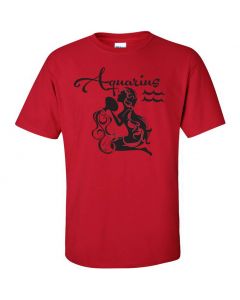 Aquarius Horoscope Graphic Clothing - T-Shirt - Red