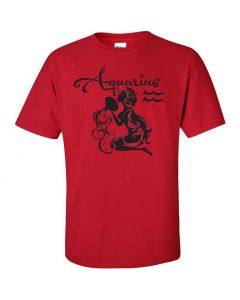 Aquarius Horoscope Youth T-Shirt-Red-Youth Large