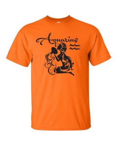 Aquarius Horoscope Graphic Clothing - T-Shirt - Orange 