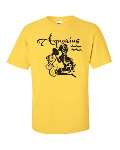 Aquarius Horoscope Graphic Clothing - T-Shirt - Yellow