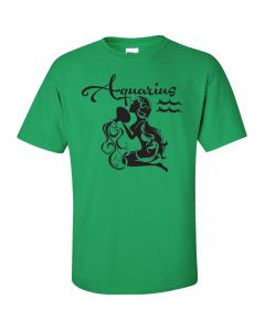 Aquarius Horoscope Youth T-Shirt-Green-Youth Large
