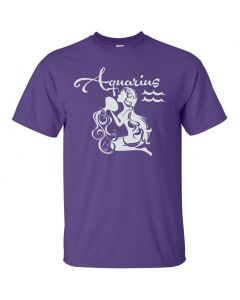 Aquarius Horoscope Graphic Clothing - T-Shirt - Purple 