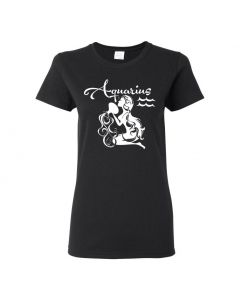 Aquarius Horoscope Womens T-Shirts-Black-Womens Large