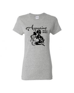 Aquarius Horoscope Womens T-Shirts-Gray-Womens Large