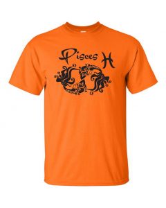 Pisces Horoscope Graphic Clothing - T-Shirt - Orange