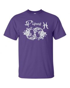 Pisces Horoscope Youth T-Shirt-Purple-Youth Large