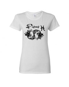 Pisces Horoscope Womens T-Shirts-White-Womens Large