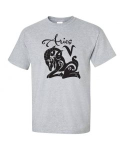 Aries Horoscope Graphic Clothing - T-Shirt - Gray