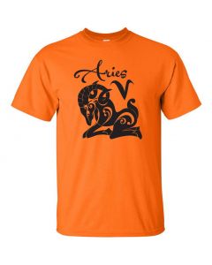 Aries Horoscope Graphic Clothing - T-Shirt - Orange
