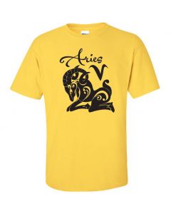 Aries Horoscope Graphic Clothing - T-Shirt - Yellow