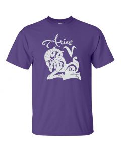 Aries Horoscope Graphic Clothing - T-Shirt - Purple