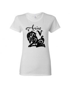 Aries Horoscope Womens T-Shirts-White-Womens Large