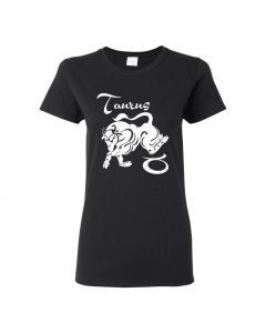 Taurus Horoscope Womens T-Shirts-Black-Womens Large