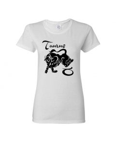 Taurus Horoscope Womens T-Shirts-White-Womens Large