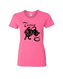 Taurus Horoscope Womens T-Shirts-Pink-Womens Large