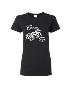 Cancer Horoscope Womens T-Shirts-Black-Womens Large