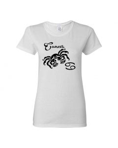 Cancer Horoscope Womens T-Shirts-White-Womens Large