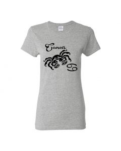 Cancer Horoscope Womens T-Shirts-Gray-Womens Large