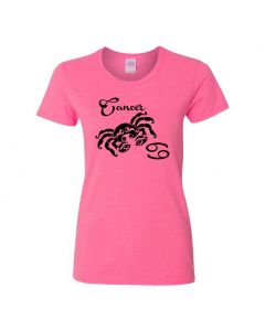 Cancer Horoscope Womens T-Shirts-Pink-Womens Large