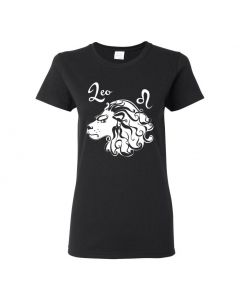 Leo Horoscope Womens T-Shirts-Black-Womens Large