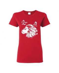 Leo Horoscope Womens T-Shirts-Red-Womens Large