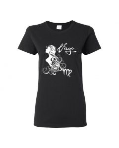 Virgo Horoscope Womens T-Shirts-Black-Womens Large