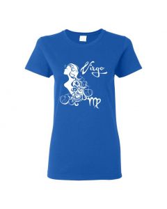 Virgo Horoscope Womens T-Shirts-Blue-Womens Large
