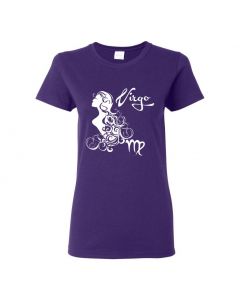 Virgo Horoscope Womens T-Shirts-Purple-Womens Large