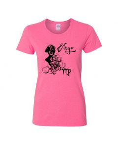 Virgo Horoscope Womens T-Shirts-Pink-Womens Large