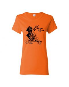 Virgo Horoscope Womens T-Shirts-Orange-Womens Large