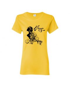 Virgo Horoscope Womens T-Shirts-Yellow-Womens Large