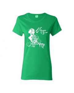 Virgo Horoscope Womens T-Shirts-Green-Womens Large
