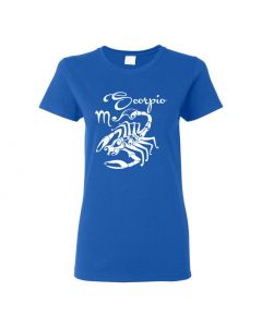 Scorpio Horoscope Womens T-Shirts-Blue-Womens Large